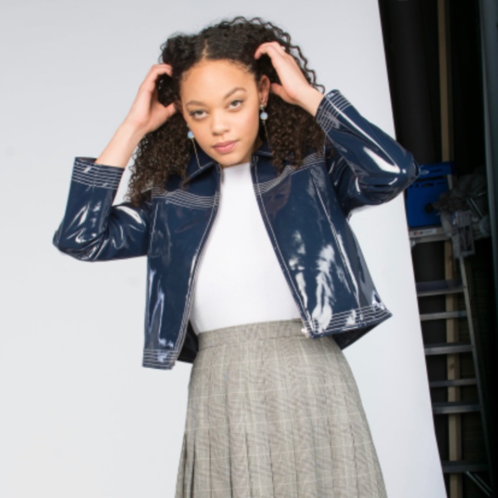 Ganni Regent Jacket Patent Navy